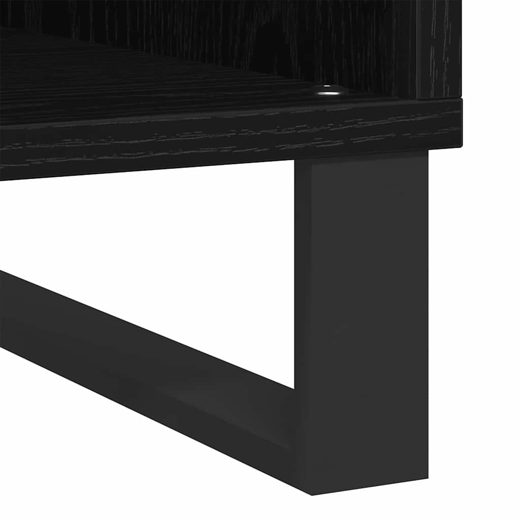 Record Cabinet Black Oak 100 x 38 x 48 cm Engineered Wood