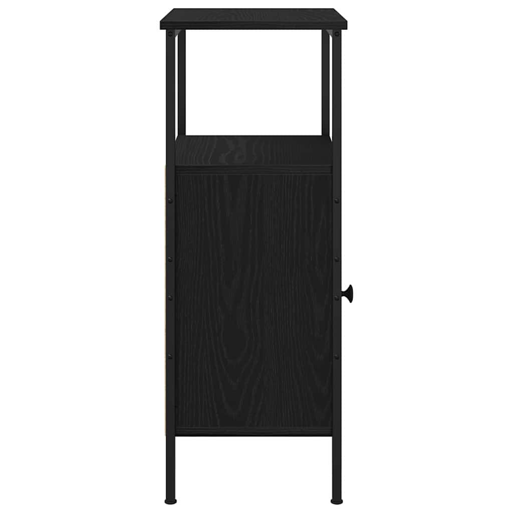 Bedside Cabinet Black Oak 41 x 31 x 80 cm Engineered Wood