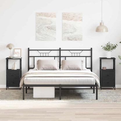 Bedside Cabinet with Drawer 2 pcs Black Oak 34 x 35.5 x 70 cm