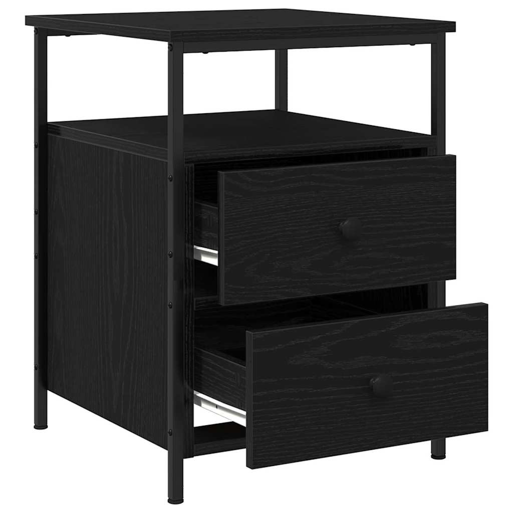 Bedside Cabinet Black Oak 34 x 35.5 x 50 cm Engineered Wood