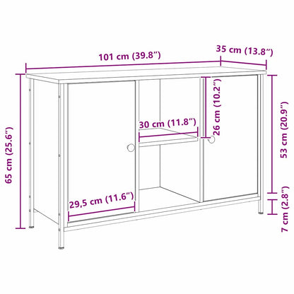 TV Cabinet Set Old Wood 101 x 35 x 65 cm Engineered Wood