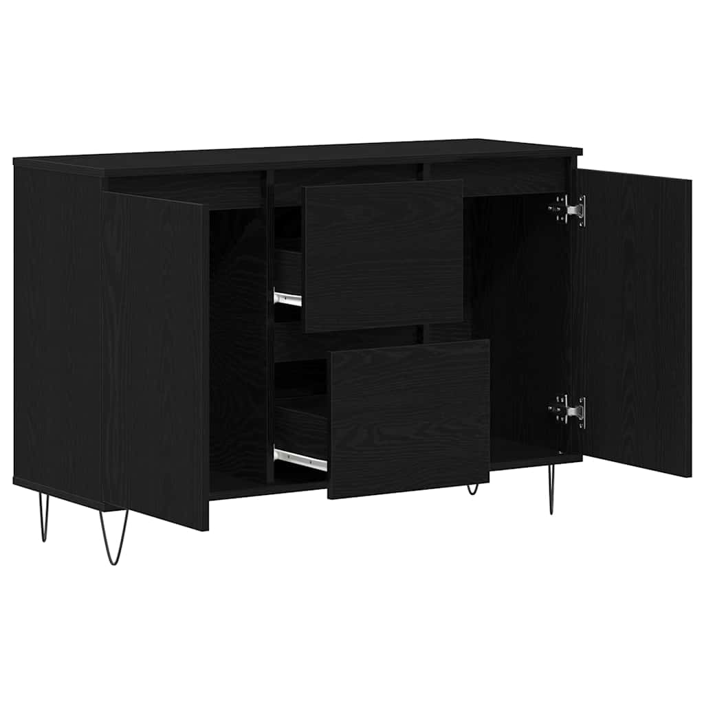 Sideboard Black Oak 101.5 x 35 x 70 cm Engineered Wood