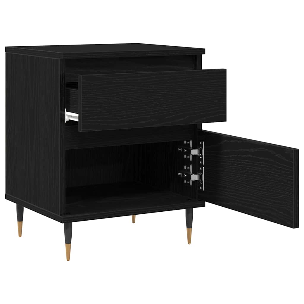 Bedside Cabinet Black Oak 40 x 35 x 50 cm Engineered Wood