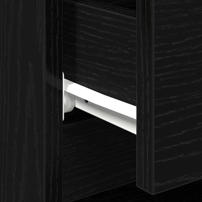 Bedside Cabinet 2 pcs Black Oak 40 x 35 x 50 cm Engineered Wood