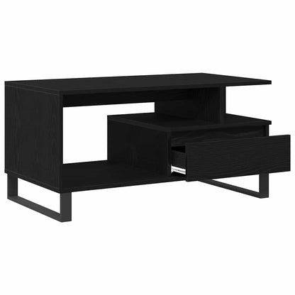 Coffee Table Black Oak 90 x 49 x 45 cm Engineered Wood