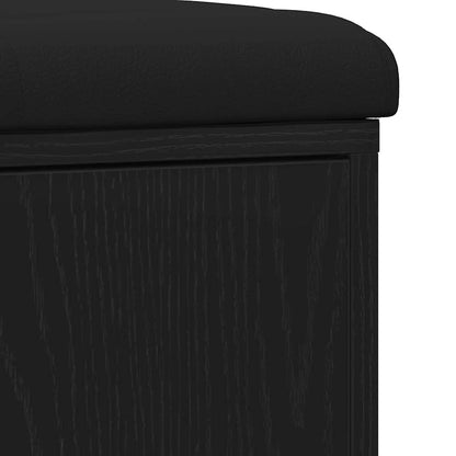 Storage Bench Black Oak 102 x 32 x 50 cm Engineered Wood