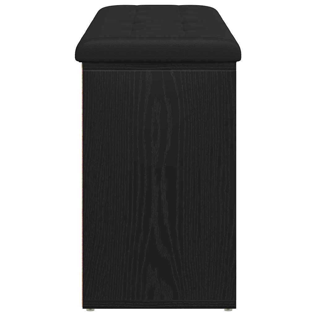 Storage Bench Black Oak 102 x 32 x 50 cm Engineered Wood