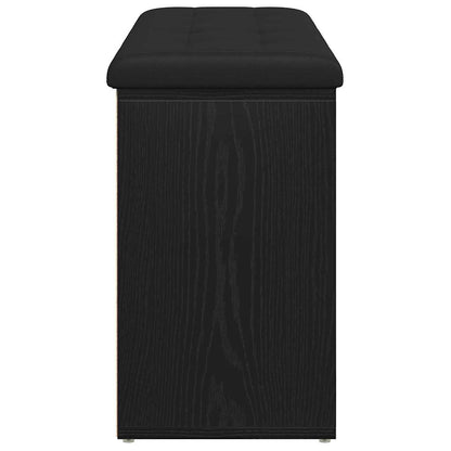 Storage Bench Black Oak 102 x 32 x 50 cm Engineered Wood