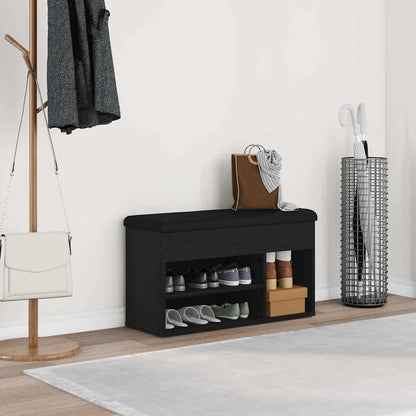 Shoe Bench with Shelf Black 80 x 30 x 45 cm Engineered wood