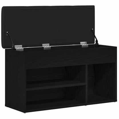Shoe Bench with Shelf Black 80 x 30 x 45 cm Engineered wood