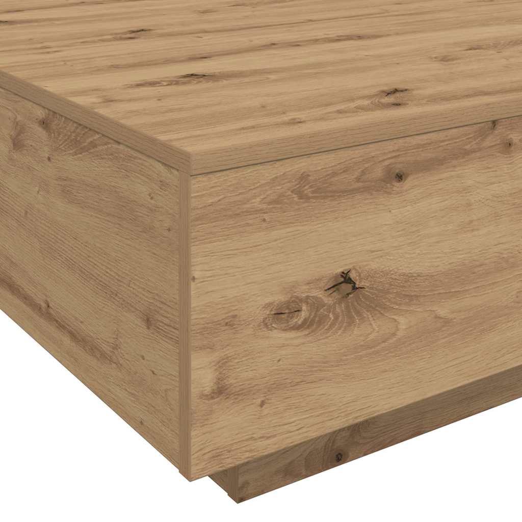 Coffee Table with LED Strip Lights Artisan Oak Engineered Wood