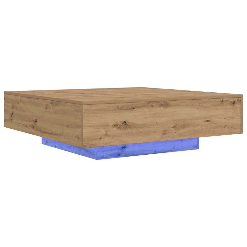 Coffee Table with LED Strip Lights Artisan Oak Engineered Wood