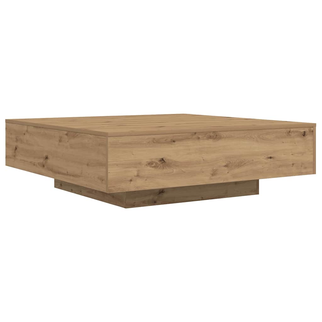 Coffee Table with LED Strip Lights Artisan Oak Engineered Wood