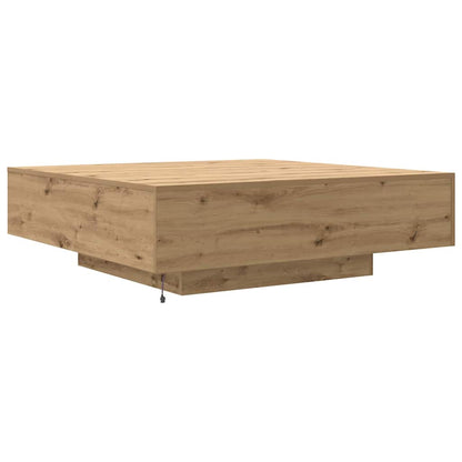 Coffee Table with LED Strip Lights Artisan Oak Engineered Wood