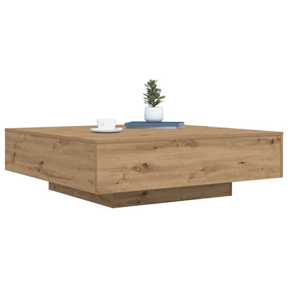 Coffee Table with LED Strip Lights Artisan Oak Engineered Wood