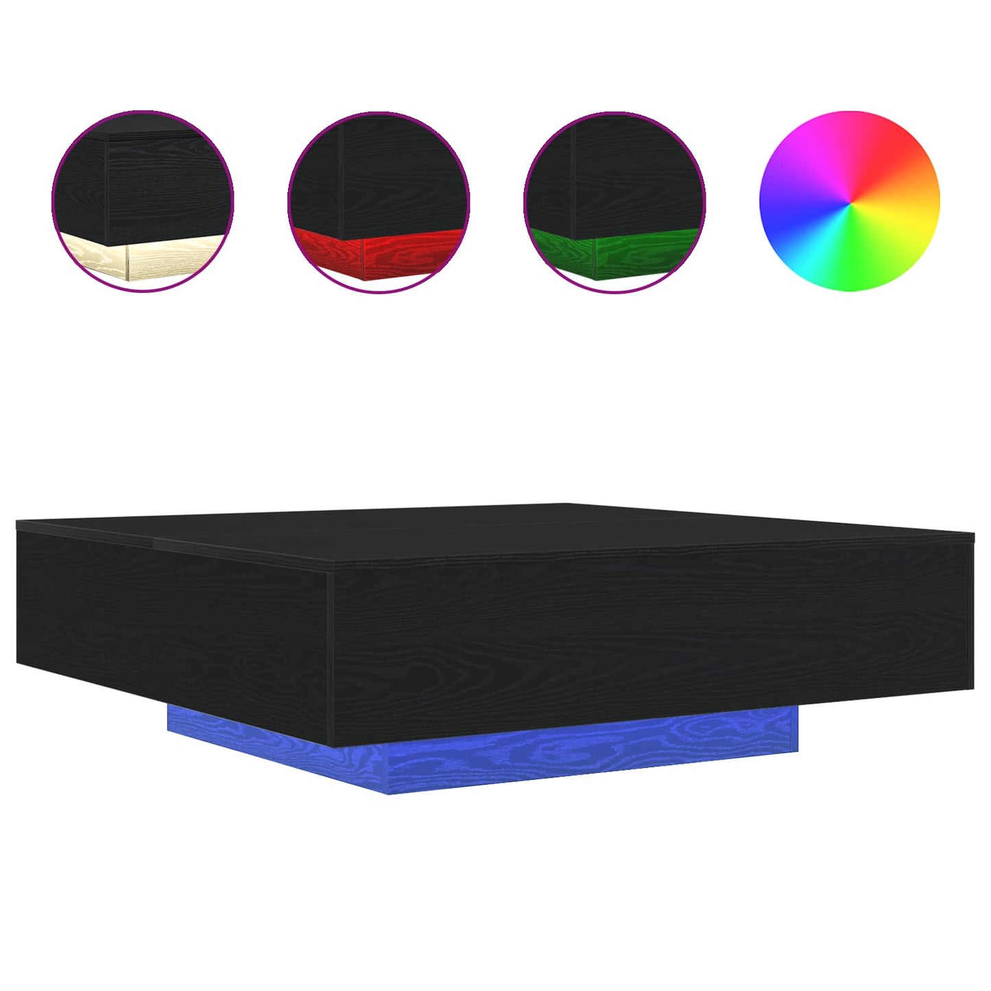 Coffee Table Black Oak 100 x 100 x 31 cm Engineered Wood