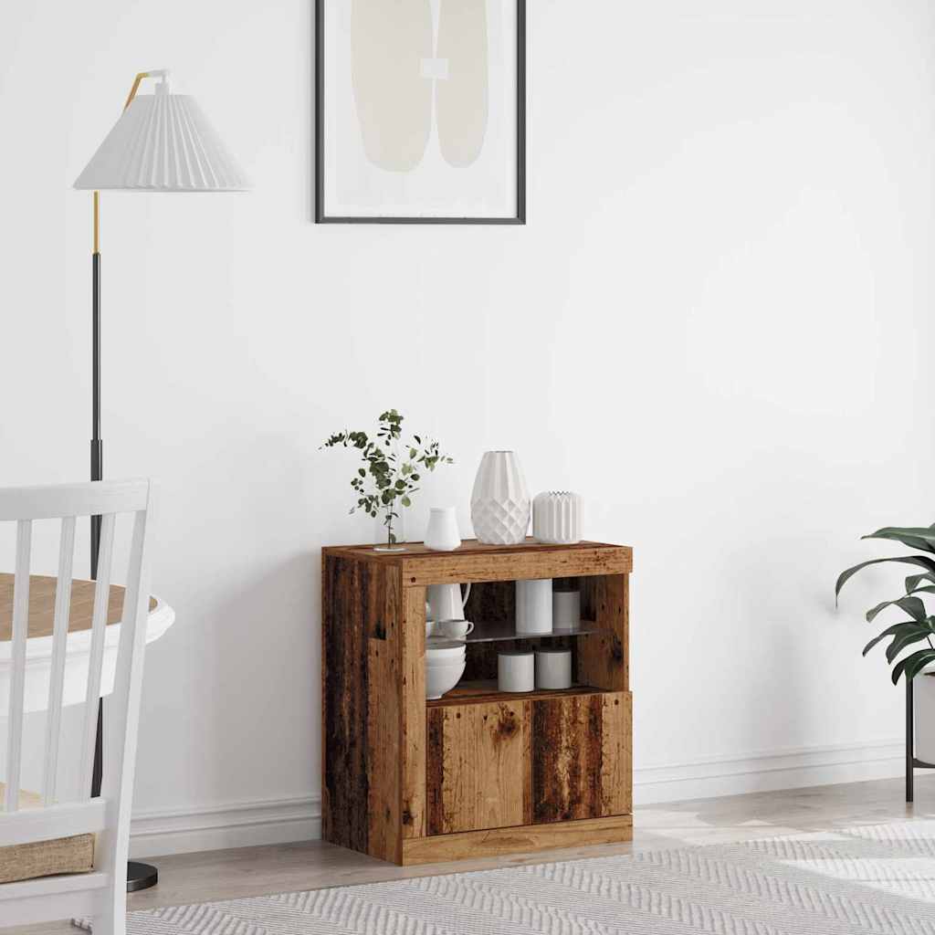 LED Sideboard Brown 60.5 x 37 x 67 cm Engineered Wood