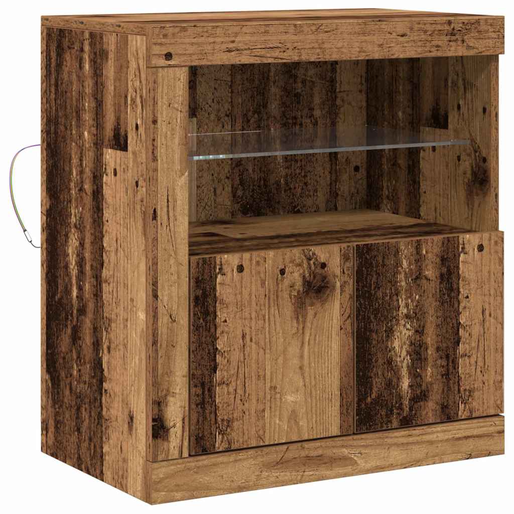 LED Sideboard Brown 60.5 x 37 x 67 cm Engineered Wood