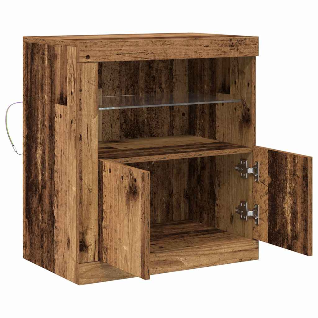 LED Sideboard Brown 60.5 x 37 x 67 cm Engineered Wood
