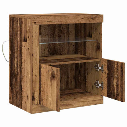 LED Sideboard Brown 60.5 x 37 x 67 cm Engineered Wood