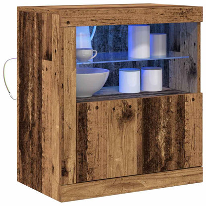LED Sideboard Brown 60.5 x 37 x 67 cm Engineered Wood