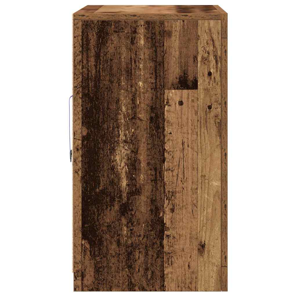 LED Sideboard Brown 60.5 x 37 x 67 cm Engineered Wood