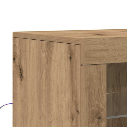 LED Sideboard Brown 60.5 x 37 x 67 cm Engineered Wood