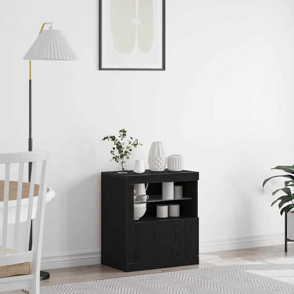 LED Sideboard Black 60.5 x 37 x 67 cm Engineered Wood