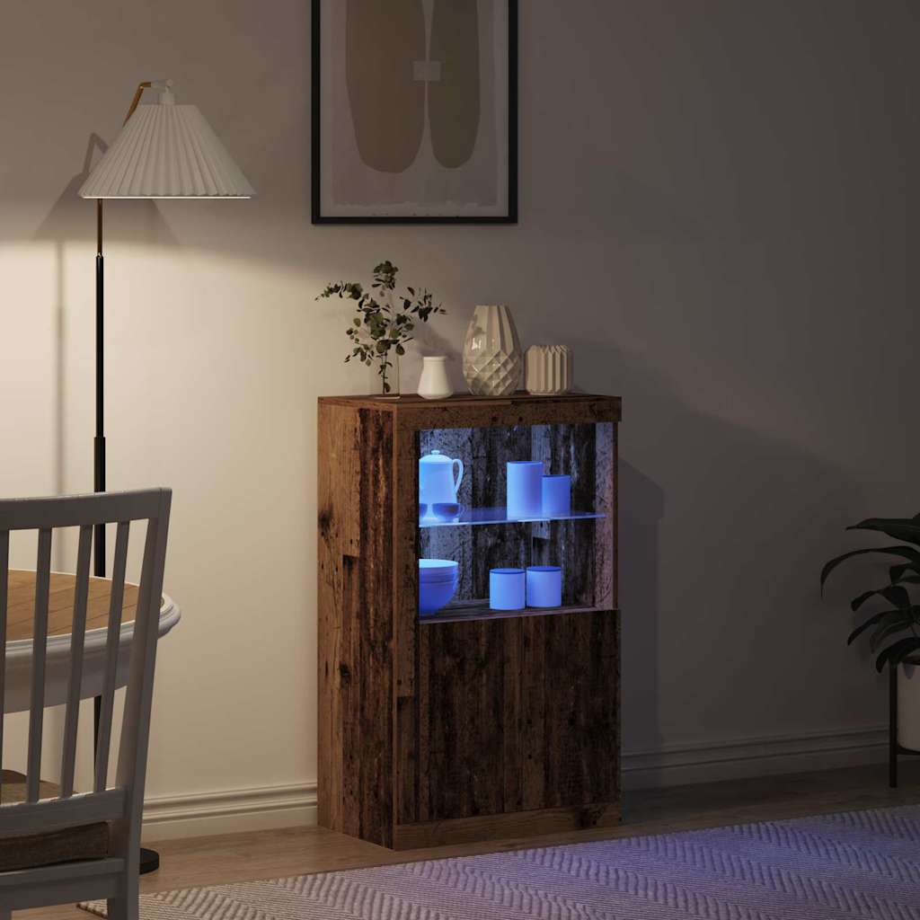 LED Sideboard Old Wood 60.5 x 37 x 100 cm Engineered Wood