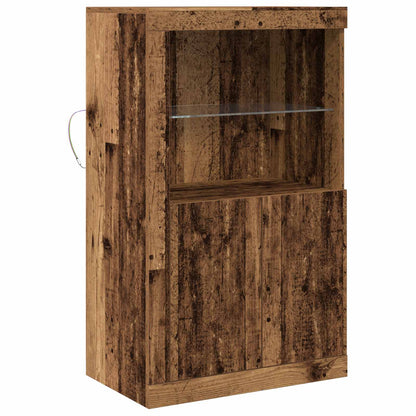 LED Sideboard Old Wood 60.5 x 37 x 100 cm Engineered Wood