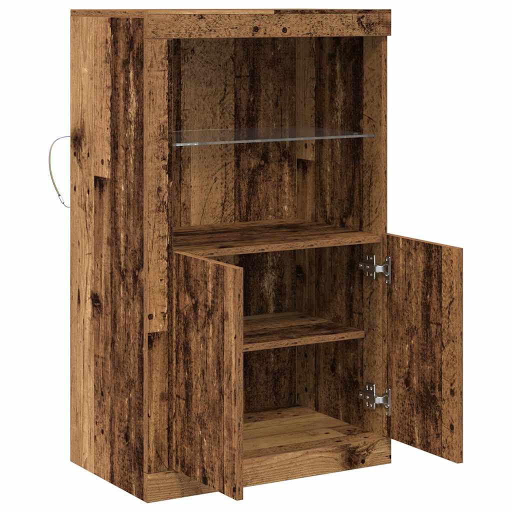 LED Sideboard Old Wood 60.5 x 37 x 100 cm Engineered Wood