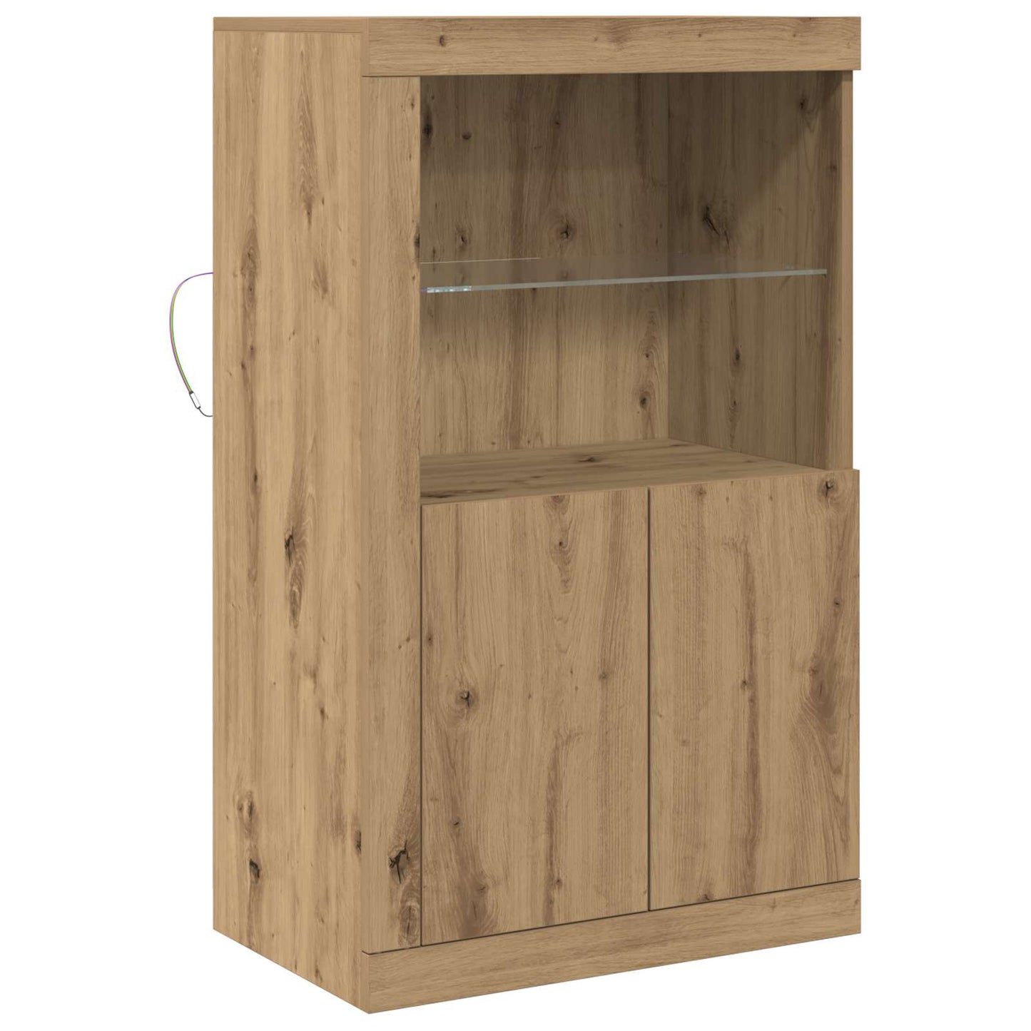 LED Sideboard 60.5 x 37 x 100 cm Engineered Wood Artisan Oak