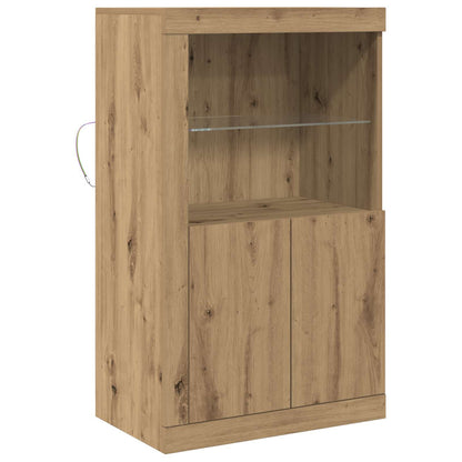 LED Sideboard 60.5 x 37 x 100 cm Engineered Wood Artisan Oak