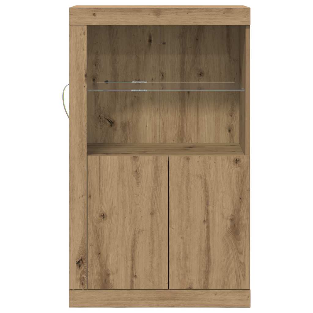 LED Sideboard 60.5 x 37 x 100 cm Engineered Wood Artisan Oak