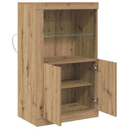 LED Sideboard 60.5 x 37 x 100 cm Engineered Wood Artisan Oak