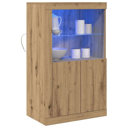 LED Sideboard 60.5 x 37 x 100 cm Engineered Wood Artisan Oak