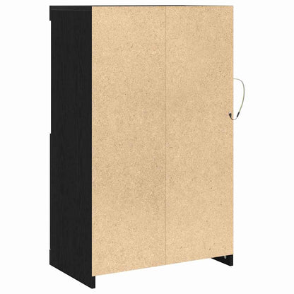 LED Sideboard Black Oak 60.5 x 37 x 100 cm Engineered Wood