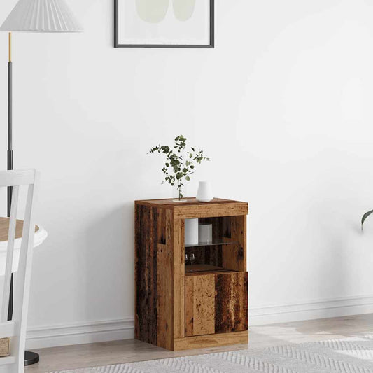 LED Sideboard 41 x 37 x 67 cm Engineered Wood Old Wood
