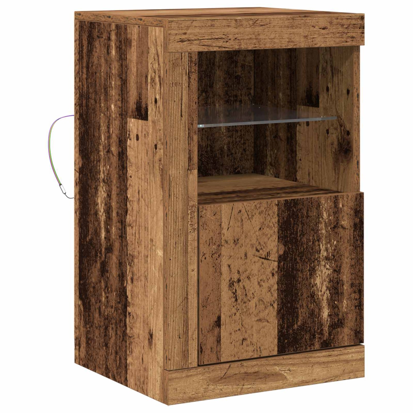 LED Sideboard Old Wood 41 x 37 x 67 cm Engineered Wood