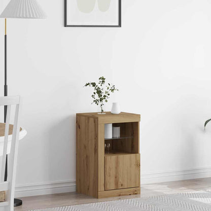 LED Sideboard 41 x 37 x 67 cm Engineered Wood Artisan Oak