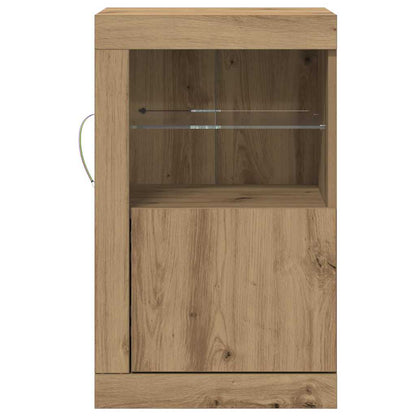 LED Sideboard 41 x 37 x 67 cm Engineered Wood Artisan Oak