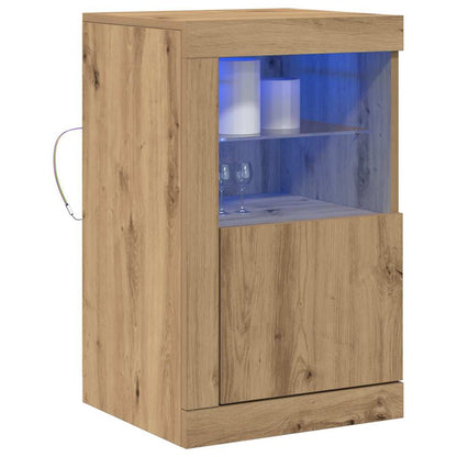 LED Sideboard 41 x 37 x 67 cm Engineered Wood Artisan Oak