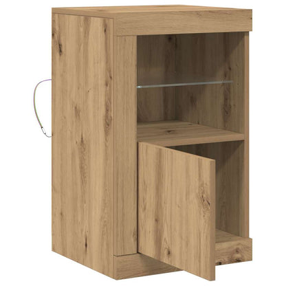 LED Sideboard 2 pcs 41 x 37 x 67 cm Engineered Wood Artisan Oak