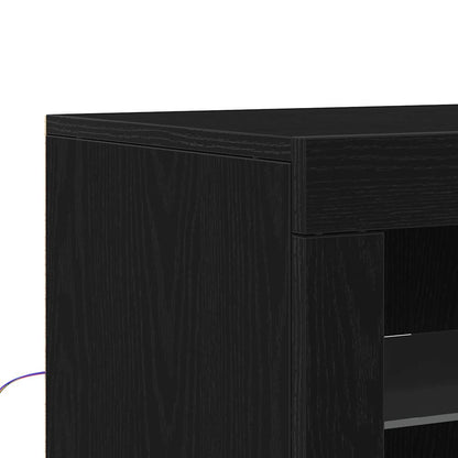 LED Sideboard Black 41 x 37 x 100 cm Engineered Wood