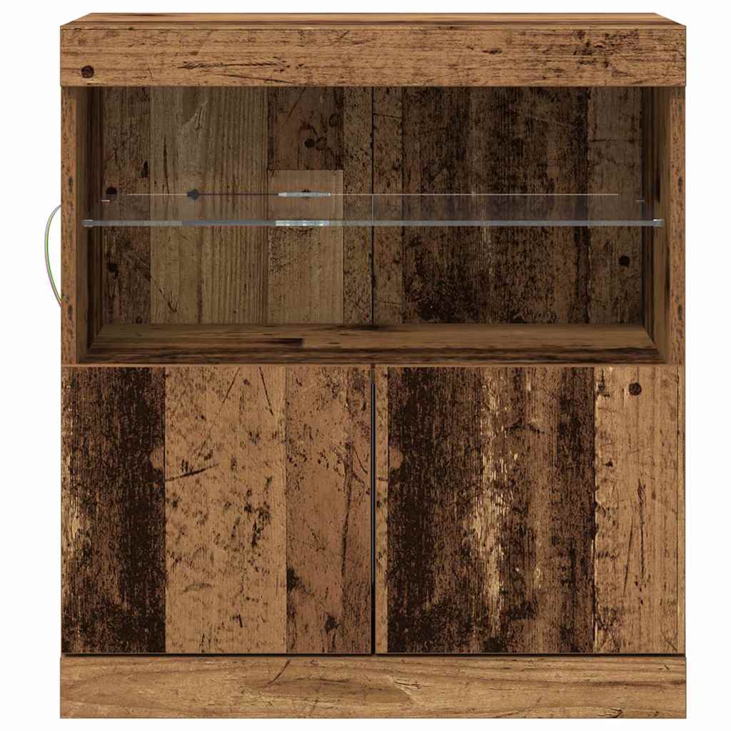 LED Sideboard Brown 60.5 x 37 x 67 cm Engineered Wood