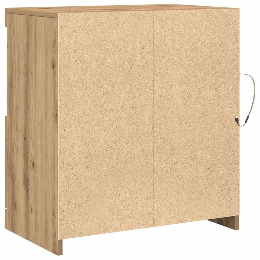 LED Sideboard Brown 60.5 x 37 x 67 cm Engineered Wood