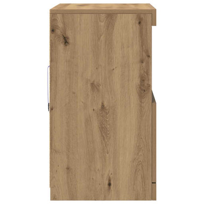 LED Sideboard Brown 60.5 x 37 x 67 cm Engineered Wood