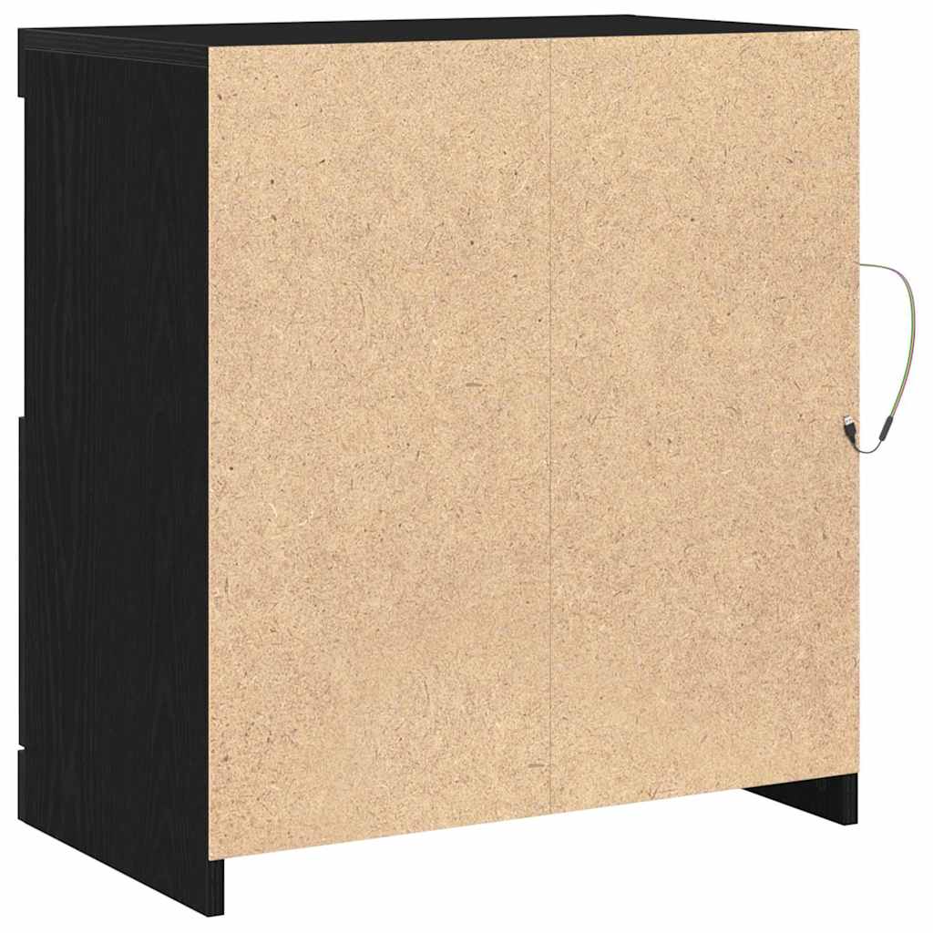 LED Sideboard Black 60.5 x 37 x 67 cm Engineered Wood