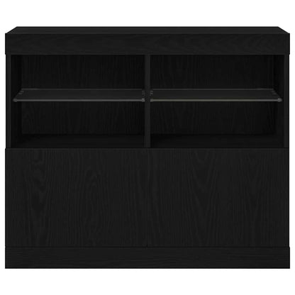 LED Sideboard Black 81 x 37 x 66.5 cm Engineered Wood