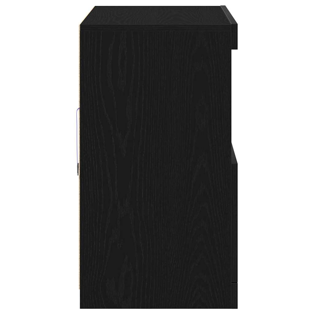LED Sideboard Black 81 x 37 x 66.5 cm Engineered Wood